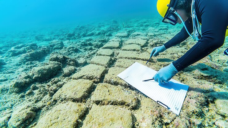 diver is water with piece paper that says scuba diving 1262781 190392