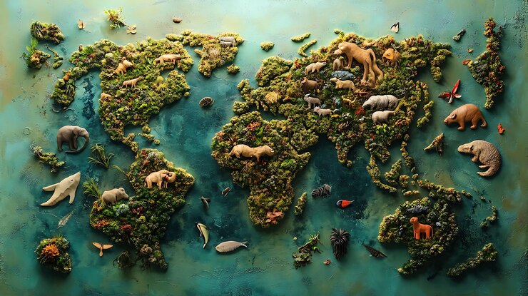 Environmental Baseline Studies arafed map world with animals plants it 1035443 21013