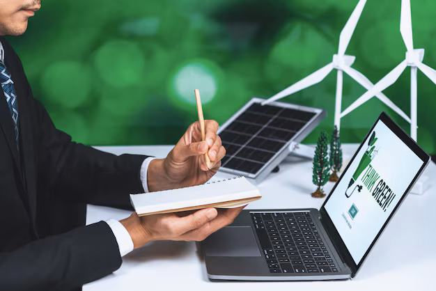 businessman working office developing plan alternative energy gyre 31965 322684