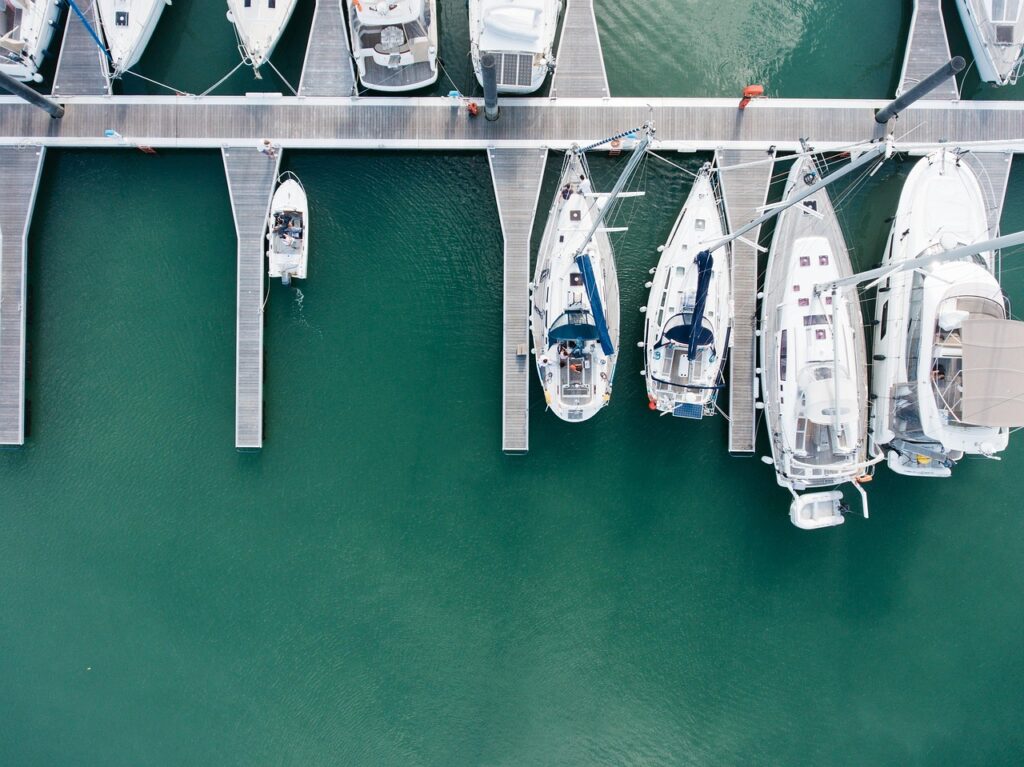 anchored, yachts, dock, marina, luxury, yachting, wharf, boatyard, travel, vessels, water, boats, aerial view, nature, bird's eye view, drone photography, aerial photography